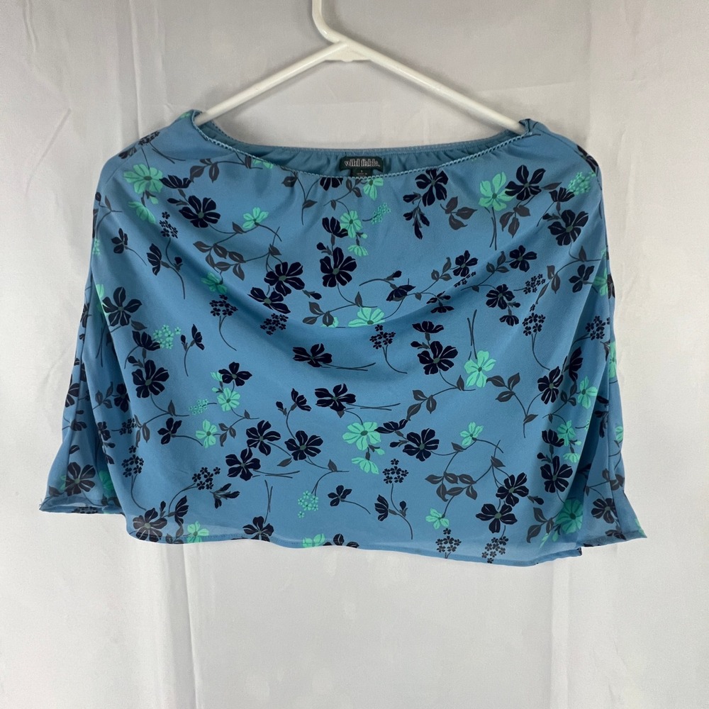 Wild Fable Blue Floral Mini Skirt Womens Small F16778323 Chiffon Lined Crochet